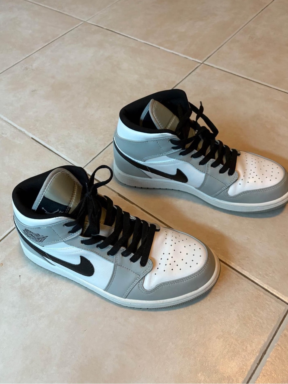 Jordan Men's High-Top Sneakers in White, Gray and Black